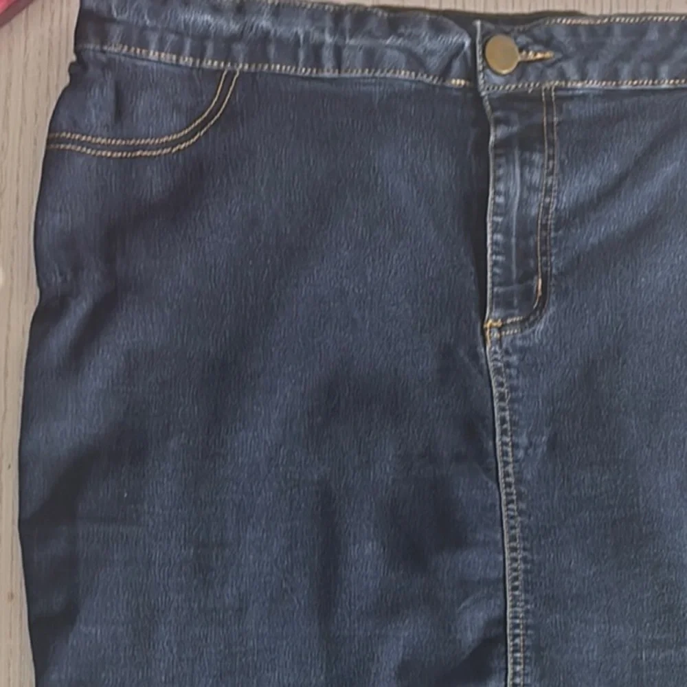 Classic Blue Denim Mini Pencil Skirt